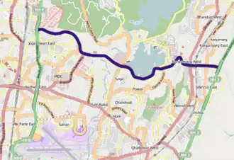 Map shows the route of the JVLR which links the Western and Eastern Express Highways.