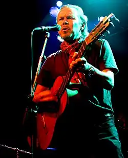 J. Karjalainen performing in 2014 in Olli and Janne Haavisto’s Fifty-Sixty concert at the Tavastia Club
