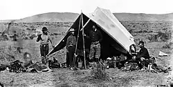 Jackson, Peale, Dixon and Turnbull in camp at Fort Hall, September 19, 1871