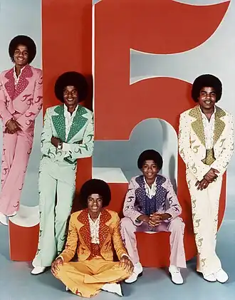 The Jackson 5 in 1976. From left to right: Marlon, Jackie, Michael, Randy and Tito