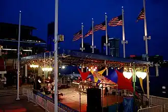 Waterfront stage at night, c. February 2010