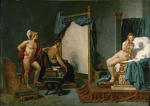 Apelles Painting Campaspe in the Presence of Alexander the Great by Jacques-Louis David, 1814