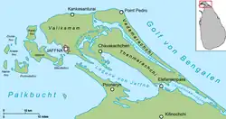 Map of the Jaffna Peninsula