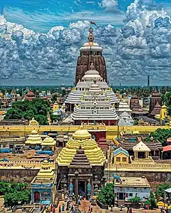 The Singhadhwara of the temple complex, with the main temple spire in the background
