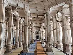 The Friday Mosque of Ahmedabad (1423), which prominently combines Islamic and indigenous Indian architectural forms[284]