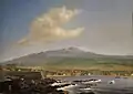 Kailua-Kona with Hualalai, Hulihe'e Palace and Church, 1852