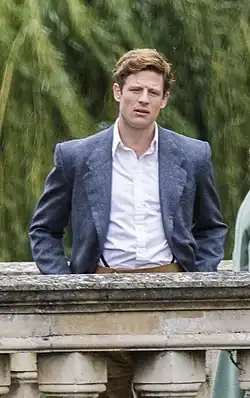 James Norton filming Grantchester (TV series).