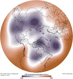 Map of blobs spreading from the Arctic