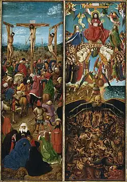 Jan van Eyck, Crucifixion and Last Judgement diptych, 1430–1440