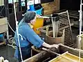 Preparing the liquid. Washi-making at Echizen, Fukui Prefecture