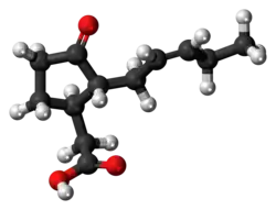Ball-and-stick model of jasmonic acid