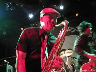Freese performing with Green Day in 2009