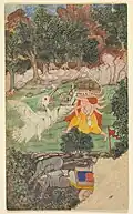 A painting of Jatayu fighting Ravana (c.1605)