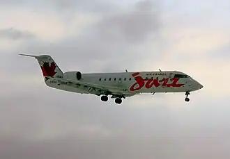 Bombardier CRJ100 In red Jazz livery
