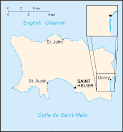 Map of Jersey zoomed on Gorey.