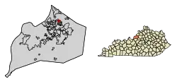 Location of Manor Creek in Jefferson County, Kentucky