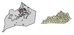 Location of Rolling Fields in Jefferson County, Kentucky