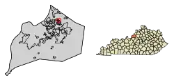 Location of Ten Broeck in Jefferson County, Kentucky