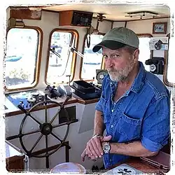 Jendresen aboard the MV Hindeloopen in 2020