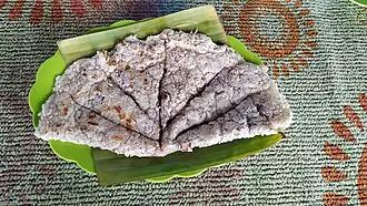 Jepa, baked sago cakes filled with palm sugar