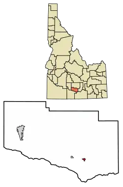 Location of Hazelton in Jerome County, Idaho
