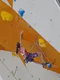 Pilz competing at the European Championships in Chamonix, 2013