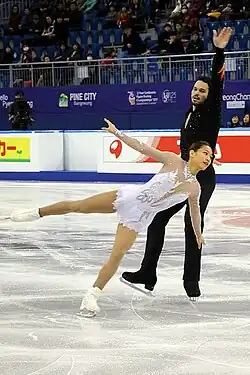 Ji Min-ji and Themistocles Leftheris at the 2017 Four Continents Championships