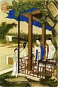 Illustration of ruqun and pifeng during Qing dynasty
