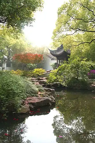 Image 49Jichang Garden in Wuxi (1506–1521), built during the Ming dynasty, is an exemplary work of South Chinese style garden. (from Chinese culture)
