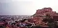 A view of the Malani Igneous Rock Hill of Mehrangarh Fort and the Jodhpur city