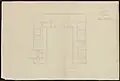 First floor plan (facing south) - In the middle of the main wing is the Hall of Mirrors (Spiegelsaal)