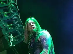 Bass guitarist John Exall