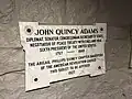 Memorial tablet of John Quincy Adams