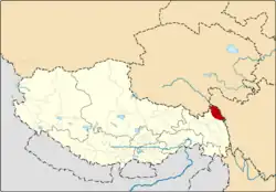 Location of Jomda County within Tibet