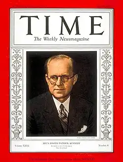 Time magazine cover featuring Joseph P. Kennedy Sr. (1935).