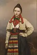 Jeune fille de la paroisse de Rattvik dans Dalarne, Suède (1862)