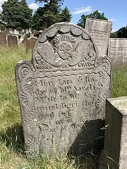 A schist marker carved by Josiah Manning of Franklin.