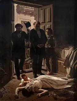 A painting by Juan Manuel Blanes depicting yellow fever in Buenos Aires, 1871