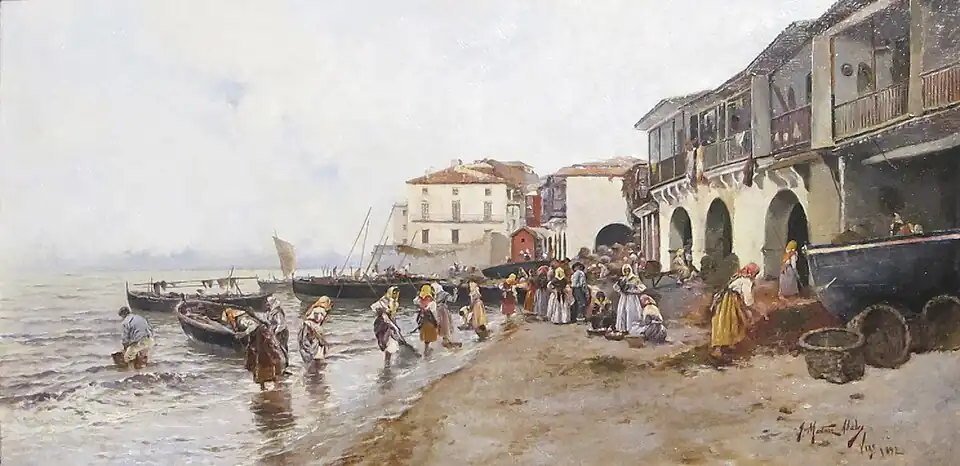 Gathering Seaweed on the Shore at Berbes.
