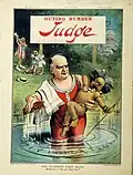 An 1899 cover of Judge magazine showing a cartoon of U.S. President William McKinley