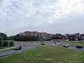 Juglas Centrs shopping mall and Soviet-era housing on Juglas iela