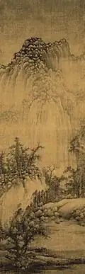 Buddhist Monastery by Streams and Mountains 185.4 × 57.5&nbsp;cm, Cleveland Museum of Art