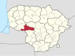Location of Jurbarkas District Municipality within Lithuania