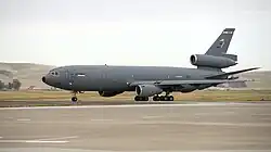 A McDonnell Douglas KC-10 Extender of the 60th Air Mobility Wing at Travis Air Force Base in 2015.