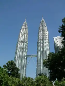 Image 70Petronas Twin Towers in Kuala Lumpur was the tallest building in Southeast Asia. (from History of Malaysia)