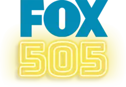 The Fox logo in turquoise above a multiline rendering of the numeral "505" in yellow with a neon glow effect.