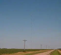 KVLY tower from a distance of about one mile (1.6&nbsp;km)