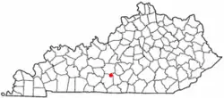 Location of Hiseville, Kentucky