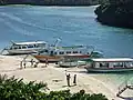 Tour boats in Kabira Bay in 2023
