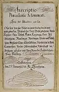 Epitaph Joseph Anton von Kageneck, from the Thesaurus Palatinus